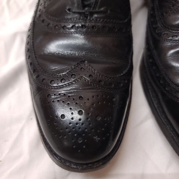 Allen Edmonds McAllister Mens 10B Black Wingtip Oxford Dress Shoes USA 6215 main image 12